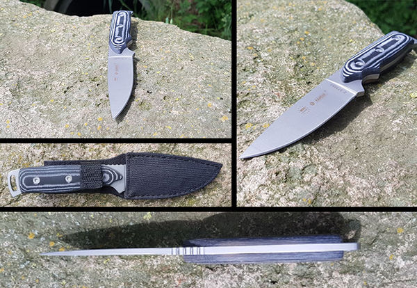 KANDAR Jagdmesser Knife Hunting Grau/Weiß Griff JM19