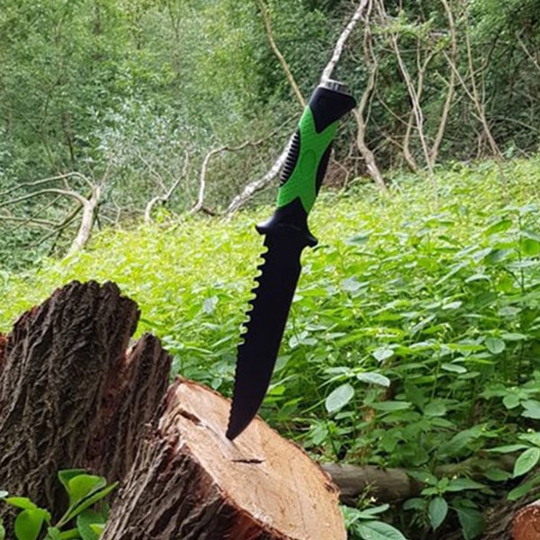 Jagdmesser Knife Bowie Hunting Camping Cordura 31,5 cm Grün