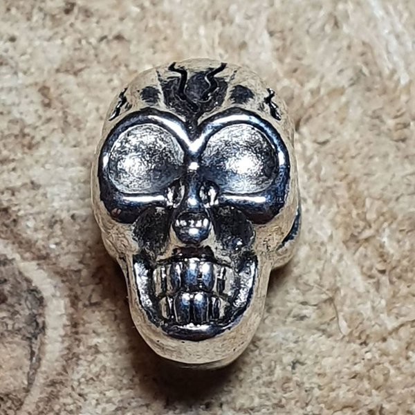 10 x Skull Totenkopf Metall Silber