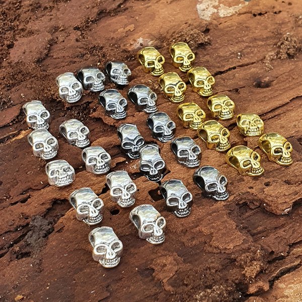 30 teiliges Metall Skull Set Silber, Gold, Gun Metall