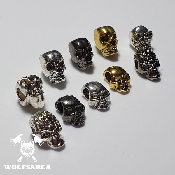 Mega Skull Pack 100 Stück Großlochperlen Metallperlen