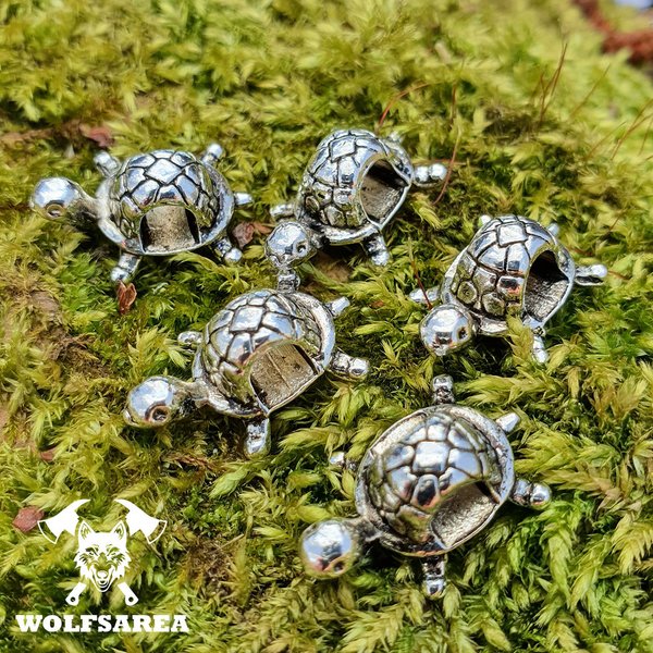Großlochperlen 10 x Antik Silber Schildkröte Metallperlen Perlen