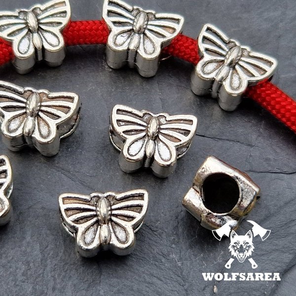 10 x Schmetterling / Butterfly Metallperlen