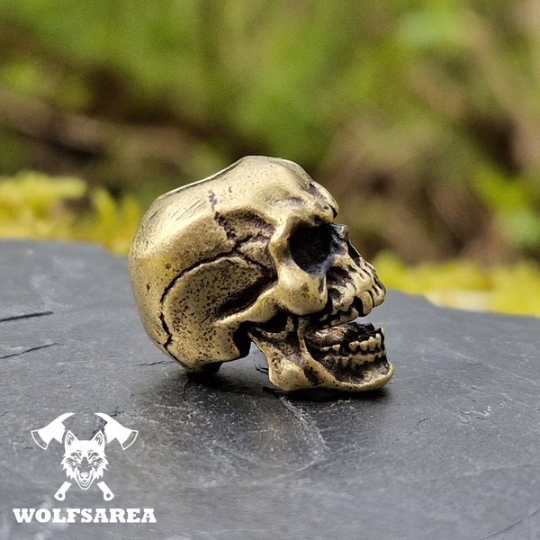 1 x Messing Skull groß Totenkopf Beads Paracord Lanyard Antik Bronze EDC